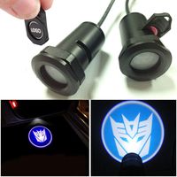 CHAMPLED for Transformers Decepticon Blue Car LED Laser Projector Illuminated Emblem Under Door Step Courtesy Light Lighting Symbol Sign Badge Glow Replacement Logo Film Auto Acessories