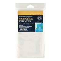 Lineco Self-Adhesive Polypropylene Mounting Corners, Full View, 3 inches, Package of 100 (L533-0037)