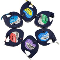 Replacement Dymo Plastic Letratag Refills 16952 91331 91332 91333 91334 91335 Label Tape, 12 mm x 4m, for LT100H, LT100T, QX50, XR, XM, 2000,6Pack