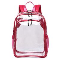 Large Clear Backpack - Three Compartments - Leather Straps - Heavy Duty