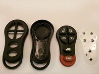 03 2003 Chrysler Voyager Lx Mini Passenger Van 4-door Keyless Remote Fob Case Blank Shell 6 Buttons with Rubber Pad Replacement for GQ43VT18T 04686797 AA AB AC AD AE AF 1470 102 1507 (Empty Case Only - No Electronics)