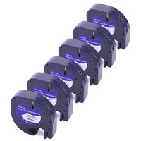 BEYONDTEK Compatible for Dymo letratag Refills 91331 White Plastic letratag Labeling Tape for DYMO LetraTag Plus LT-100H, LetraTag Plus LT-100T, QX50 Label Maker, S0721510 0.5 inch x 13 feet 6-Pack