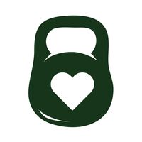 Bright Future Heirloom Kettlebell and Heart 01-2" Wide Cut Vinyl Decal - for Water Bottles, Protein shakers, MacBook, laptops, Tablets, and More! (Dark Green)