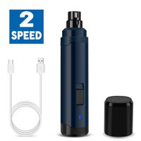 Casfuy Dog Nail Grinder Upgraded - Professional 2-Speed Electric Rechargeable Pet Nail Trimmer Painless Paws Grooming & Smoothing for Small Medium Large Dogs & Cats (Dark Blue)