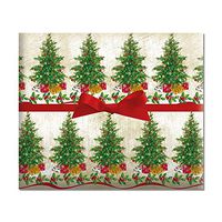 Classic Christmas Tree Jumbo Rolled Gift Wrap - 1 Giant Roll, 23 Inches Wide by 35 feet Long, Heavyweight, Tear-Resistant, Holiday Wrapping Paper
