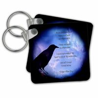 3dRose Poe I Loved Alone is A Design I Created Representing One of His Quotes - Key Chains, 2.25" x 2.25", Set of 2 (kc_245652_1)