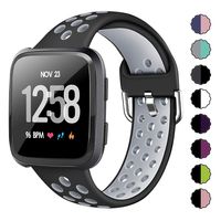 XIMU Sport Bands Compatible with Fitbit Versa/Versa 2 / Versa Lite, Soft Silicone Waterproof Breathable Sport Watch Strap Replacement Wristband Accessories Women Man for Versa Smart Watch