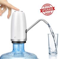 Quiet Water Bottle Pump - Premium Water Dispenser for 5 Gallon Water Jug, 3 Gal, Portable Electric USB Charging, Tankless, Stainless Steel Spout, Anti-Leakage for Countertop Camping Party Outdoor RV