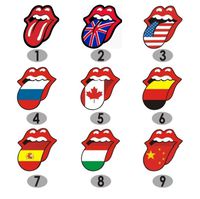 Russia Flag Rolling Stone Rock Tongue Sticker Decal Flag France Spain Germany USA China Mexico Canada UK Computers Laptop MacBook Baggage Travel Vinyl Waterproof Car Bumper Art Rock Music Band