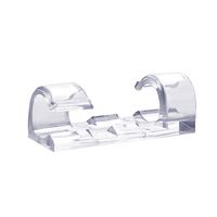 Self-Adhesive Cable Clips Organizer Drop Wire Holder Cord Management, Pack of 20, Transparent