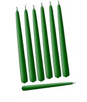 D'light Online Elegant Taper Premium Quality Candles, Hand-Dipped, Dripless and Smokeles - Set of 12 Individually Wrapped (10 Inch, Holiday Green)
