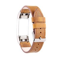 Rosa Schleife for Fitbit Charge 2 Strap Leather Band, Fitbit Fitness Wristband Leather Smart Watch Adjustable Replacement Wrist Band Strap Clasp Link Bracelet Buckle for Fitbit Charge 2 - Brown