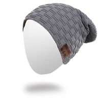 Onedayshop Bluetooth Wireless Knitted Beanie Built-in Stereo Speaker for listening music Hands Free Call Answer Hat (darkgray2)