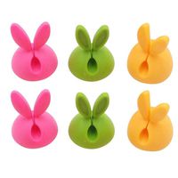 6PCSQingsun CableDrop Multi Purpose Cable Clip for Apple Device, Table Cable Management (Bunny)