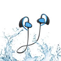 Waterproof Bluetooth Wireless Headset Sport IPX8 Headphones CSR Sweatproof Stereo Earphones Suit for Exercise BT4.1Bluetooth Earbuds with Mic (Blue)