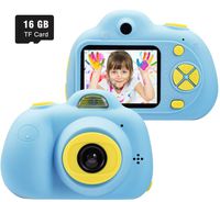 SeeKool Kids Digital Camera 18 Million Pixels, 1080P HD 2 inch Screen Creative DIY Dual Selfie Camera, Rechargeable Video Action Camcorder, Creative Birthday Festival Gift (Pink) (Blue)