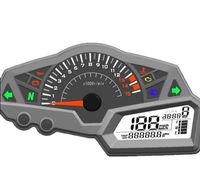 SAMDO Universal Motorcycle Speedometer 6 Gear LCD Odometer Tachometer Motorcycle Gauge 0-199km/h