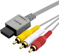 Obeka Compatible with 6ft 1.8M Composite Retro 3 RCA Gold-Plated Cable Cord wire Main 480P Wii/U