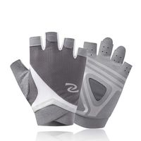 Feefine Cycling Gloves, Fingerless Gloves Breathable Half Finger Mountain Bike Gloves Shockproof Foam Padded Outdoor Sports Gloves, Biking Gloves for Boys Men Women (Gray, L)