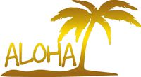 USCLIFESTYLE Hawaii Hawaii Aloha Island (Metallic Gold) (Set of 2) Premium Waterproof Vinyl Decal Stickers for Laptop MacBook Phone Tablet Helmet Car Window Bumper Mug Tuber Cup Door Wall Decoration