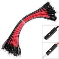 Premium Breadboard M/M M/F F/F Black Red Color for Power Lines Jumper Wires 0.1'' Square Head 90-Pack 24AWG by Hellotronics (3 Types, 15CM, Pack of 90)