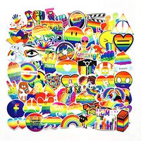 A Sticker Shop 100pcs Rainbow Pride Show Creative DIY Stickers Funny Decorative Cartoon for Cartoon PC Luggage Computer Notebook Phone Home Wall Garden Window Snowboard