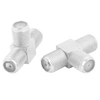 uxcell a16031800ux0584 2 Pcs F Type Female to Female T-Shaped 3 Way Splitter RF TV Adapter Pack of 2