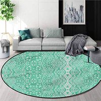 RUGSMAT Mint Super Soft Circle Rugs for Girls,Retro Lace Pattern Bedroom Home Shaggy Carpet Round-55