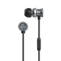Hypercel Metallic Earbuds, Dynamic Stereo Sound with 10mm Neodymium and Noise Isolation, in-Line Mic and Multi-Function Button - Space Grey