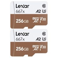Lexar High-Performance 667x microSDHC/microSDXC 256gb Memory Card 2 Pack (LSDMI256BNA667A)