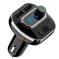 (Upgraded Version) Bluetooth FM Transmitter for Car, Wireless Radio Transmitter Car Adapter, with Dual USB Charging Port, Quick Charge 3.0, Music Player Support Aux Output, Hands-Free Call