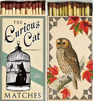 Decorative Match Boxes - Curious Cat and Autumn Owl | Set of 2 Large Designer Match Boxes