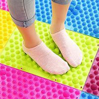 Foot Massage Mat Health Care Acupuncture Shiatsu Circulation Reflexology 2 PCS (Purple)