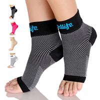 Dowellife Plantar Fasciitis Socks, Ankle Brace Compression Support Sleeves & Arch Support, Foot Compression Sleeves, Ease Swelling, Achilles Tendonitis, Heel Spurs for Men & Women (Black XL)