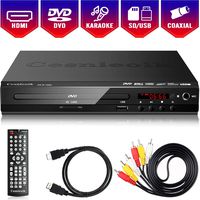 DVD Player, Region Free Full HD 1080P Compact CD Disc Player with HDMI & AV Output, Built-in PAL/ NTSC System, Karaoke Mic Port, Coaxial Port, SD Card/USB Port and Remote Control