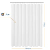 N&Y HOME Extra Wide Extra Long Fabric Shower Curtain Liner 108 x 84 inch, Hotel Quality, Washable, White Spa Bathroom Curtains with Grommets, 108x84