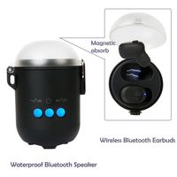 True Wireless Bluetooth Earbuds + Mini Waterproof Bluetooth Speaker, Huatop Stereo Bluetooth Earphone, V4.1 In-Ear Noise Cancelling Headphones for Outdoor Fun / Sport