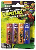 AMAV Toys Teenage Mutant Ninja Turtles AA Alkaline Batteries (4 Piece), Multi Color