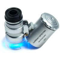 60X Magnifying Loupe Jewelry Pocket Magnifier Loop Eye Coins Led Light