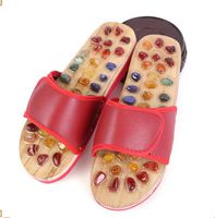 Oudan Foot Massage Slippers Women/Men Health Care Pebble Sandals Reflexology Feet Old Acupuncture Massager Shoes, Red, 40 (Color : Red, Size : US 9)
