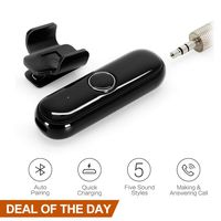 BT Adapter Bluetooth Dongle for Headphones Stereo Car, ULBRE Wearable Low Latency Audio Receiver w Clip n Microphone, Wireless Portable 3.5mm Aux Kit for Earphone, Headset, Speaker, Sport, Answer Call