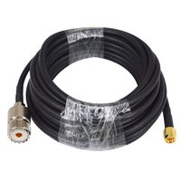 BOOBRIE Handheld Radio Antenna Cable SMA Male to UHF Female SO239 Connector RG58 Low Loss Jumper Cable Extension for WiFi 16.4ft