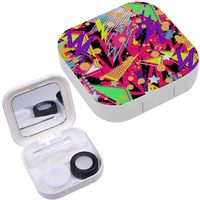 Portable Contact Lens Case Box Travel Kit Mirror + Bottle + Tweezers Container Holder [ Colorful ]