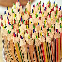 Colored Pencil,10Pcs Durable Rainbow Color Pencil 4 in 1 Colored Drawing Painting Accessory Set