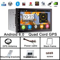 Car Stereo Double Din Android 6.0 Quad Cord GPS Navigation Mirror Link Subwoofer Bluetooth OBD WiFi Touch Screen Car Radio GPFATTRY