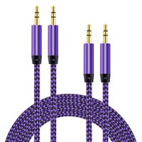 Ailkin Auxiliary Stereo Audio Cable, 3.5mm Stereo Cord, Male to Male Braided Stereo Cable, Compatible with Phones, Headphones, Speakers, Tablets, PCs, MP3 Players and More (5ft/1.3m, 2- Pack)