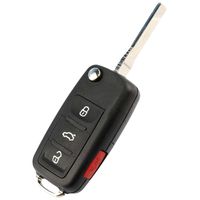 Flip Key Fob Remote fits VW Volkswagen Beetle CC Eos Golf Gti Jetta Passat Tiguan Touareg 2011 2012 2013 2014 2015 2016 (NBG010180T)