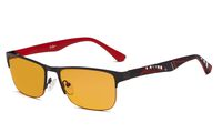 Eyekepper Computer Gaming Reading Glasses with Optical Frame and Anti Radiation UV400 Reduces Eyestrain-96.9% Blue Light Blocking Orange Tinted Lens-Mens Sleep Better Readers(Black, 0.50)