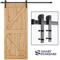 SMARTSTANDARD 6.6ft Heavy Duty Sturdy Sliding Barn Door Hardware Kit -Smoothly and Quietly -Easy to install -Includes Step-By-Step Installation Instruction Fit 36"-40" Wide Door Panel (I Shape Hanger)