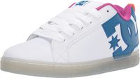 DC Men's Court Graffik Se Skate Shoe, White/Black/Cyan, 16 M US
